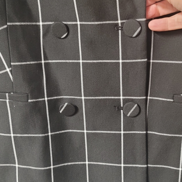 NWT Reformation Bardot Oversized Black Check Blazar SZ 6 - Picture 9 of 13